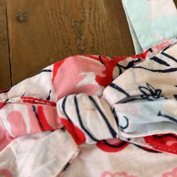 Janie and jack floral sketch wide leg bow front romper jumpsuit - Picture 4 of 9